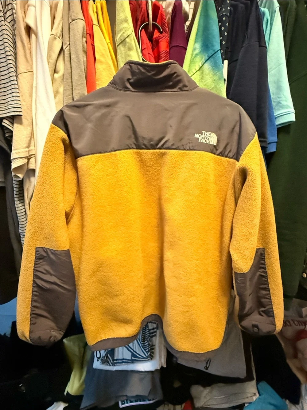 The North Face Men’s Mustard Yellow and Gray Fleece Jacket - Picture 2 of 2